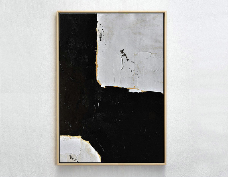 Large Abstract Painting On Canvas,Minimalist Painting On Canvas, Palette Knife Vertical Minimal Art - Size Extra Large Abstract Art